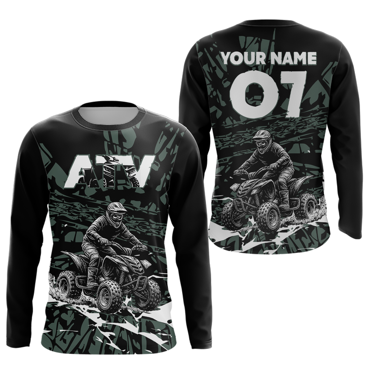 Custom ATV Motocross Jersey Green Quad Bike Shirt Racing Off-Road