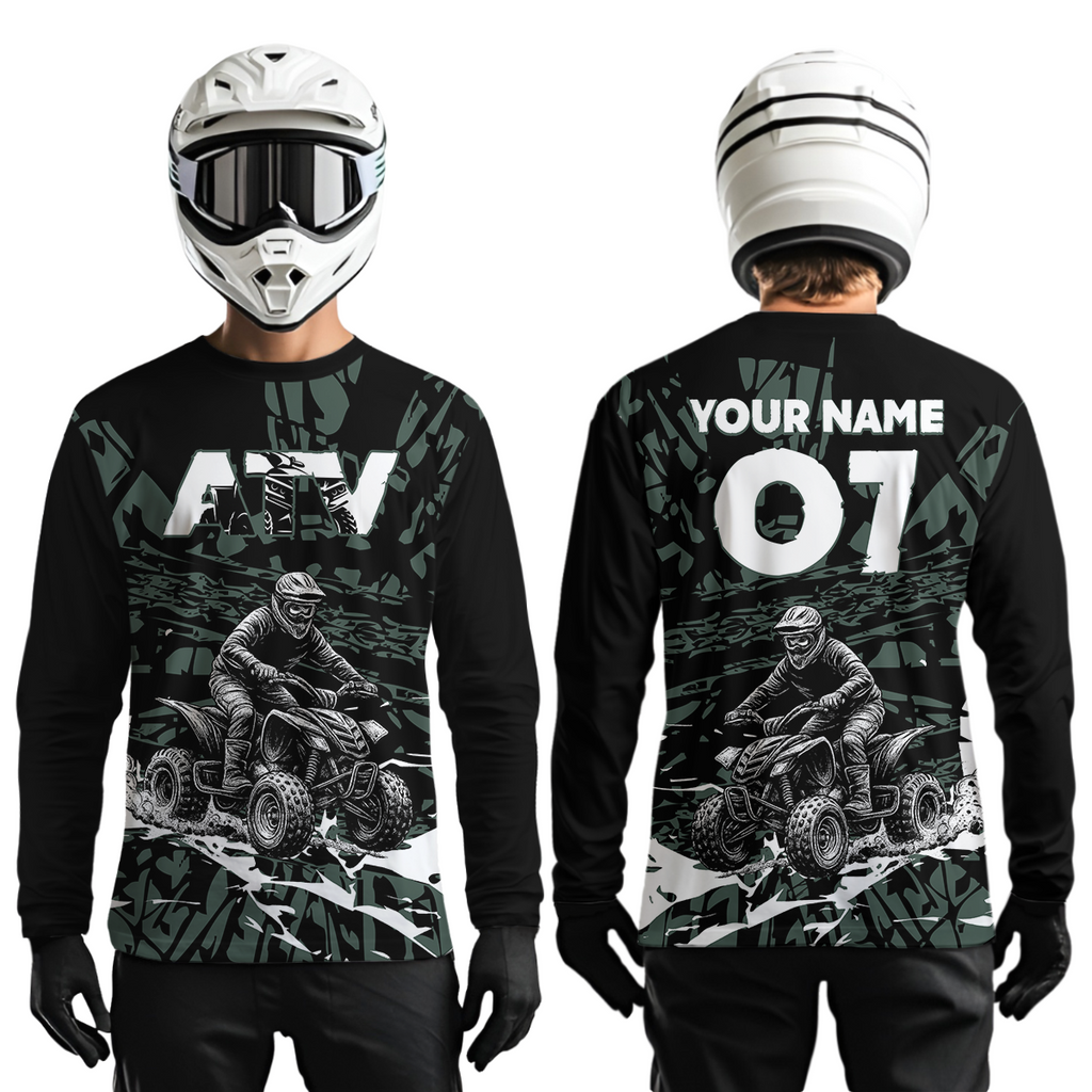 Custom ATV Motocross Jersey Green Quad Bike Shirt Racing Off-Road