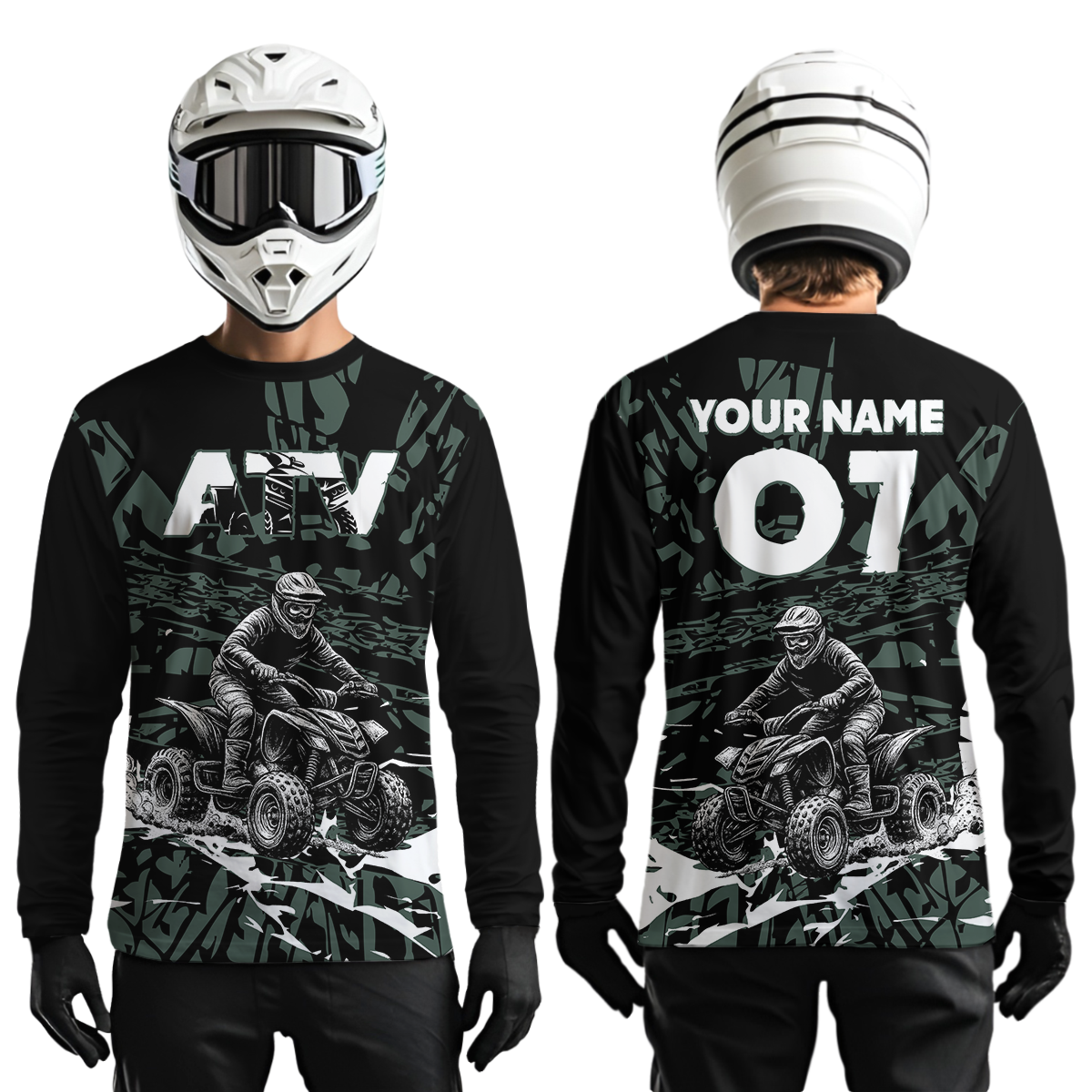 Custom ATV Motocross Jersey Green Quad Bike Shirt Racing Off-Road