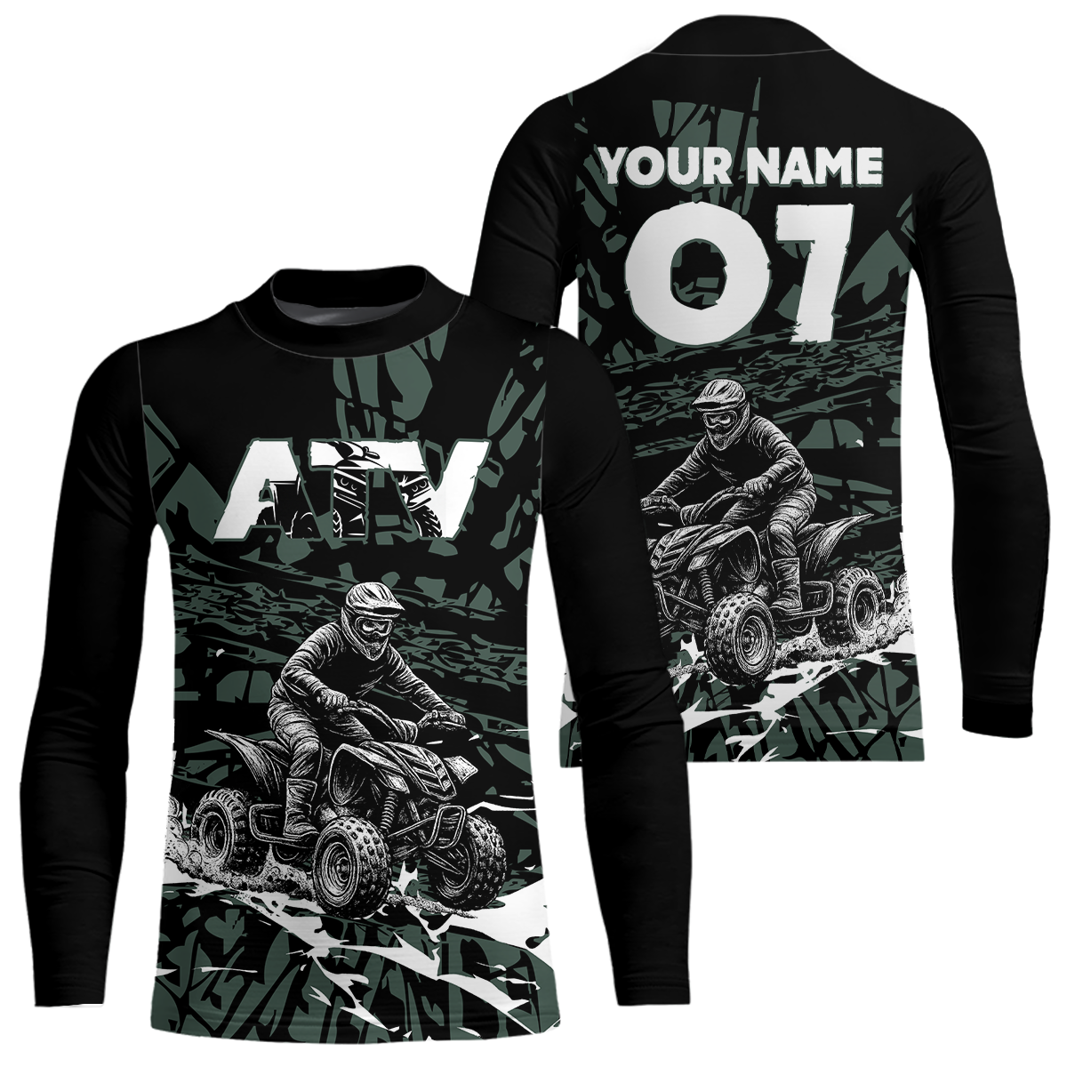 Custom ATV Motocross Jersey Green Quad Bike Shirt Racing Off-Road