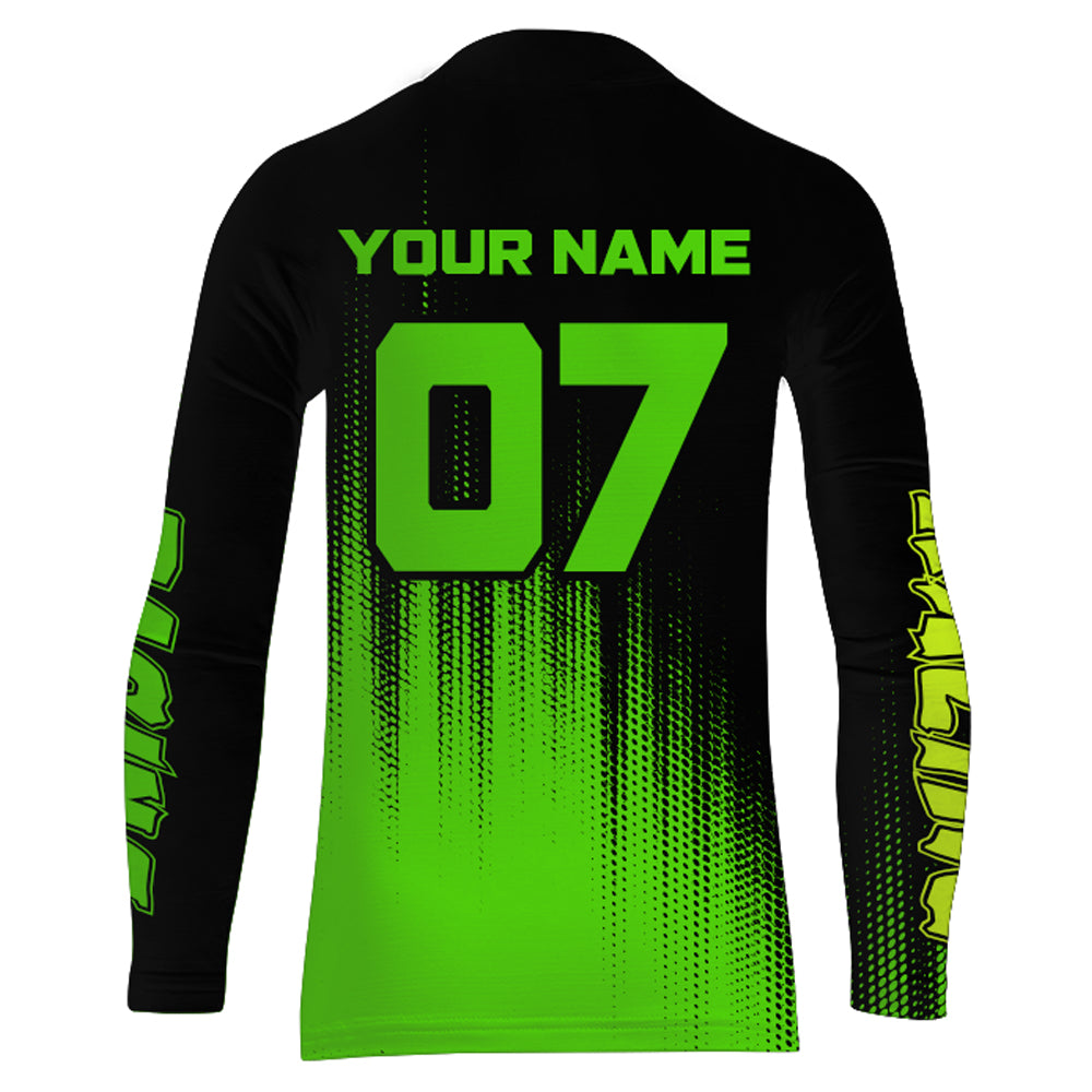 Motocross Jersey + Custom Green Dirt Bike Shirt For Boy Girl Forget Toys Just Wanna Ride