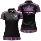 Purple Camo Bowling Shirts And Custom Bowling Team Jersey Unisex Polo