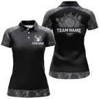 Grey Camo Bowling Shirts And Custom Bowling Team Jersey Unisex Polo
