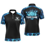 Blue Camo Bowling Shirts And Custom Bowling Team Jersey Unisex Polo