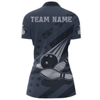 American Flag Bowling Quarter-Zip Shirt Team Patriotic Bowling Jersey Bowlers Short Sleeve