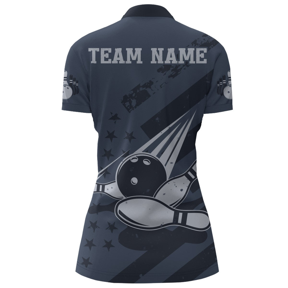 American Flag Bowling Quarter-Zip Shirt Team Patriotic Bowling Jersey Bowlers Short Sleeve