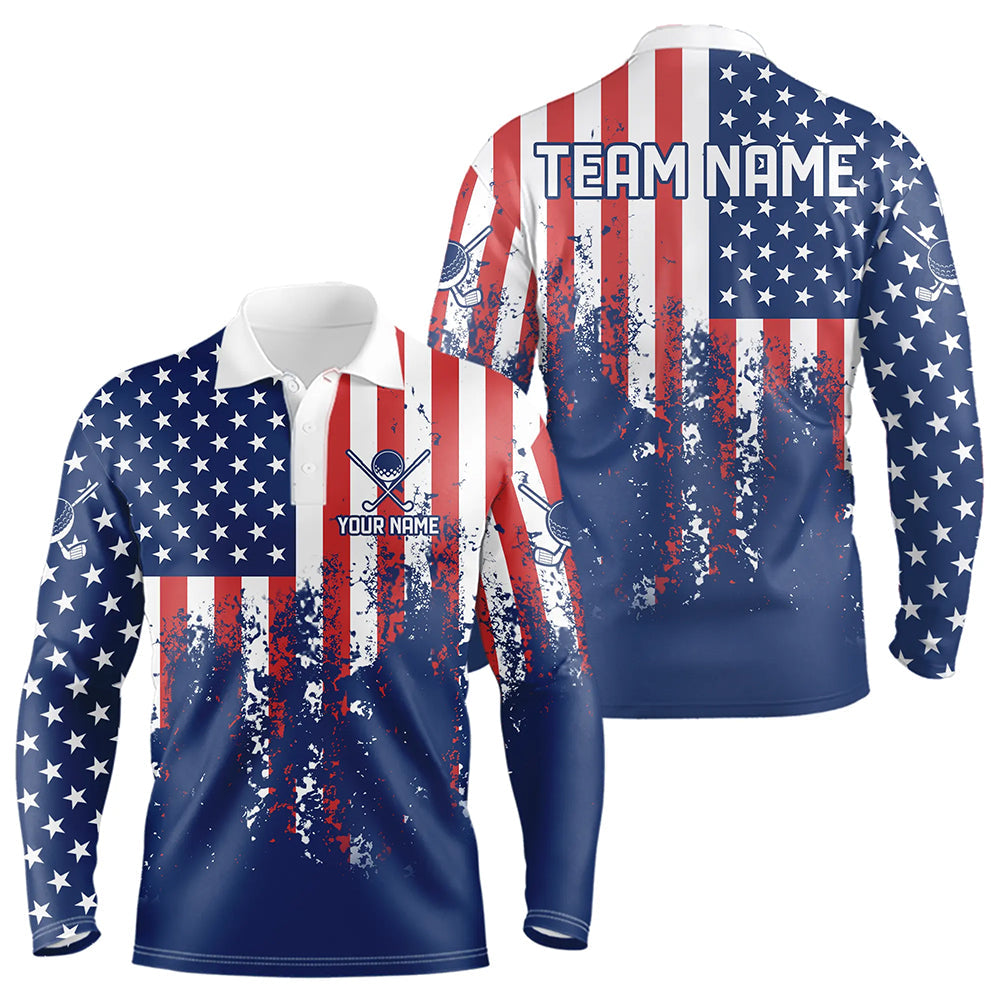 Custom Patriotic Golf Polo Shirts Team Golf Shirts Personalized