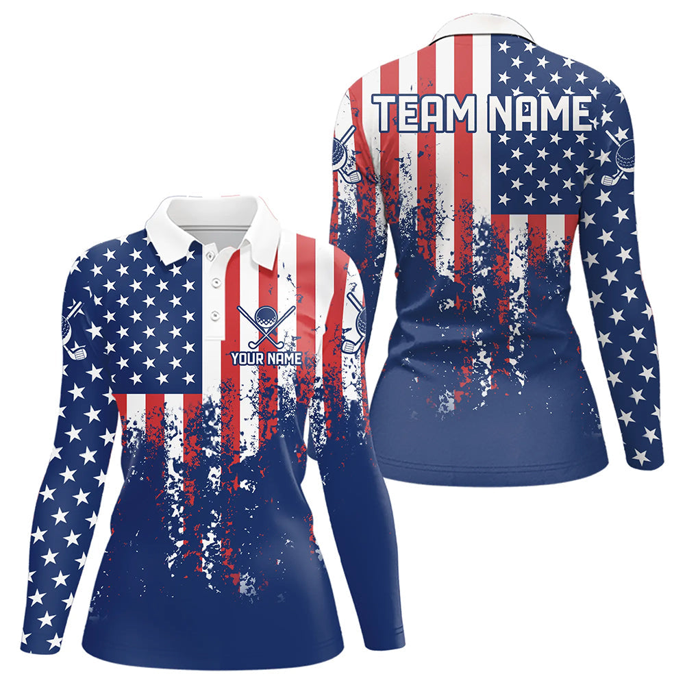 Custom Patriotic Golf Polo Shirts Team Golf Shirts Personalized