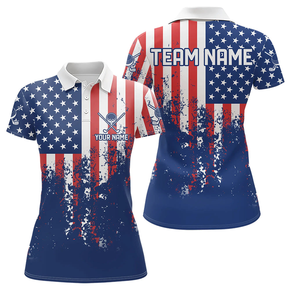 Custom Patriotic Golf Polo Shirts Team Golf Shirts Personalized