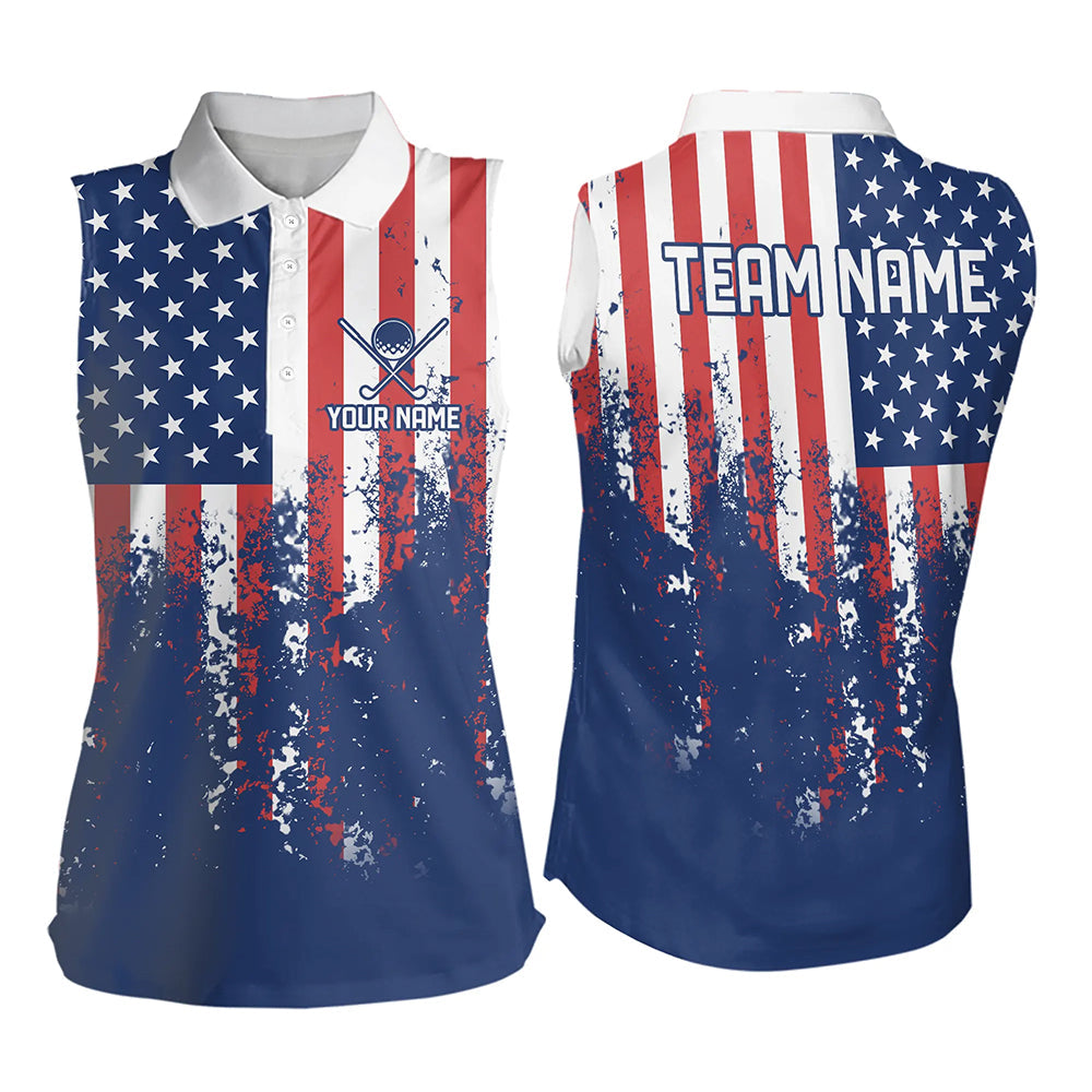 Custom Patriotic Golf Polo Shirts Team Golf Shirts Personalized