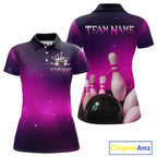 Purple Galaxy Bowling Shirts Custom Team Bowling Jersey for Bowlers