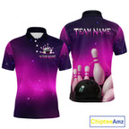 Purple Galaxy Bowling Shirts Custom Team Bowling Jersey for Bowlers
