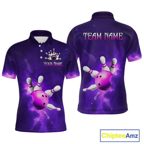 Purple Smoke Bowling Shirts Team Custom Bowling Jerseys