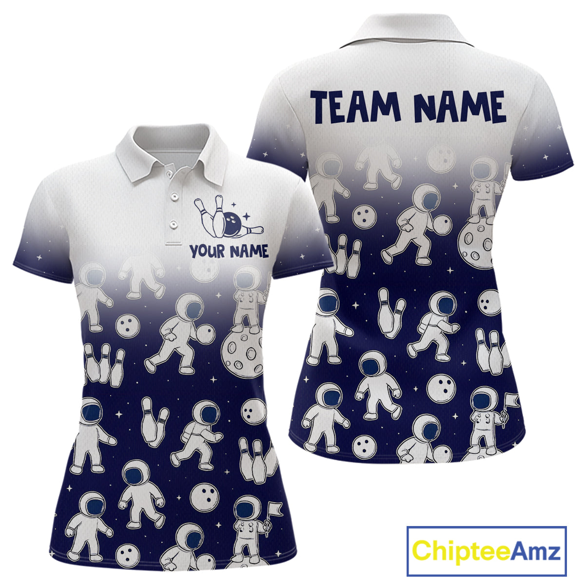 Astronaut Bowling Shirts Team Bowling Polo & Quarter Zip Shirts