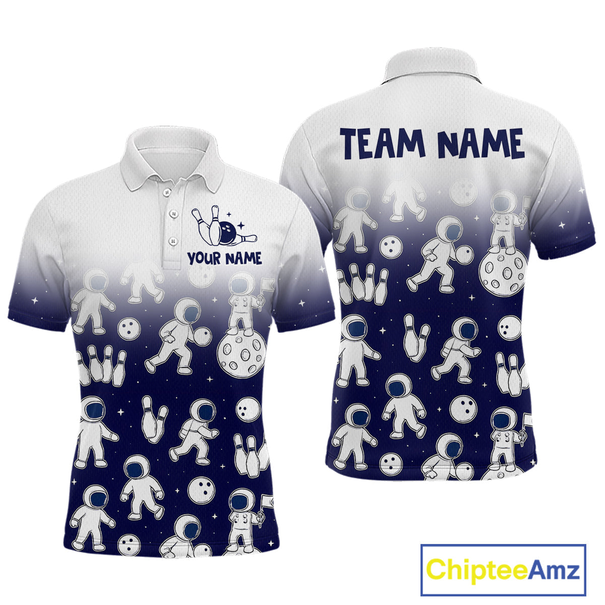 Astronaut Bowling Shirts Team Bowling Polo & Quarter Zip Shirts