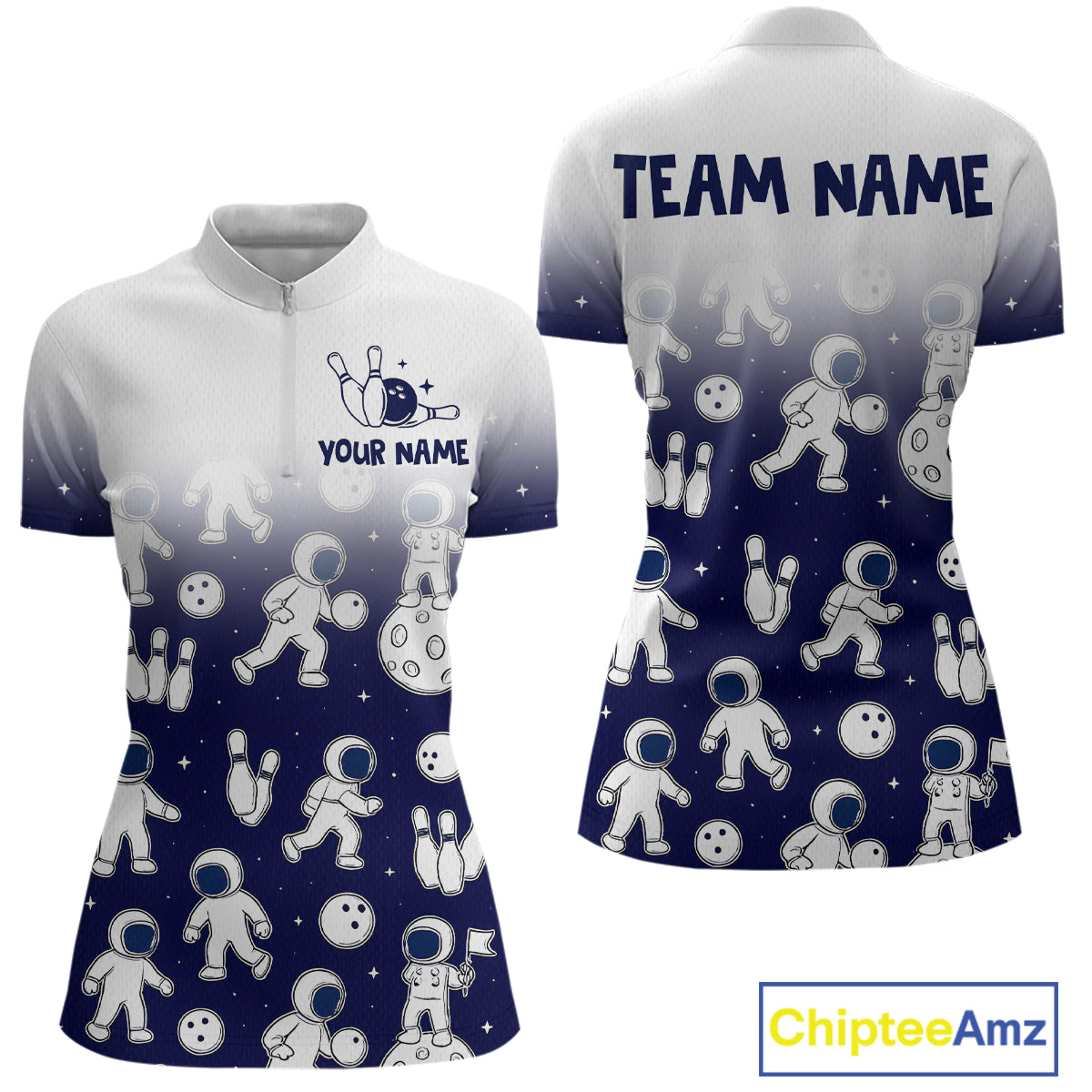 Astronaut Bowling Shirts Team Bowling Polo & Quarter Zip Shirts