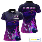 Dinosaur Purple Bowling Shirts Custom Team Bowling Jerseys for Bowlers