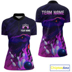 Dinosaur Purple Bowling Shirts Custom Team Bowling Jerseys for Bowlers