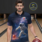Custom Astronaut Bowling Shirts Team Bowling Polo & Quarter Zip Shirts