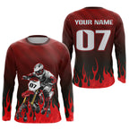 Flaming Motocross Jersey Custom Dirt Bike Jersey Motorcycle Shirt