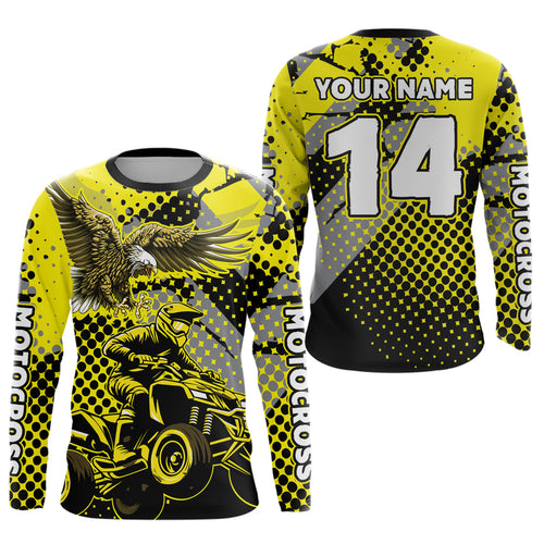 Eagle ATV Racing Jersey Yellow ATV Riding Shirt Adult Quad ATV Jersey