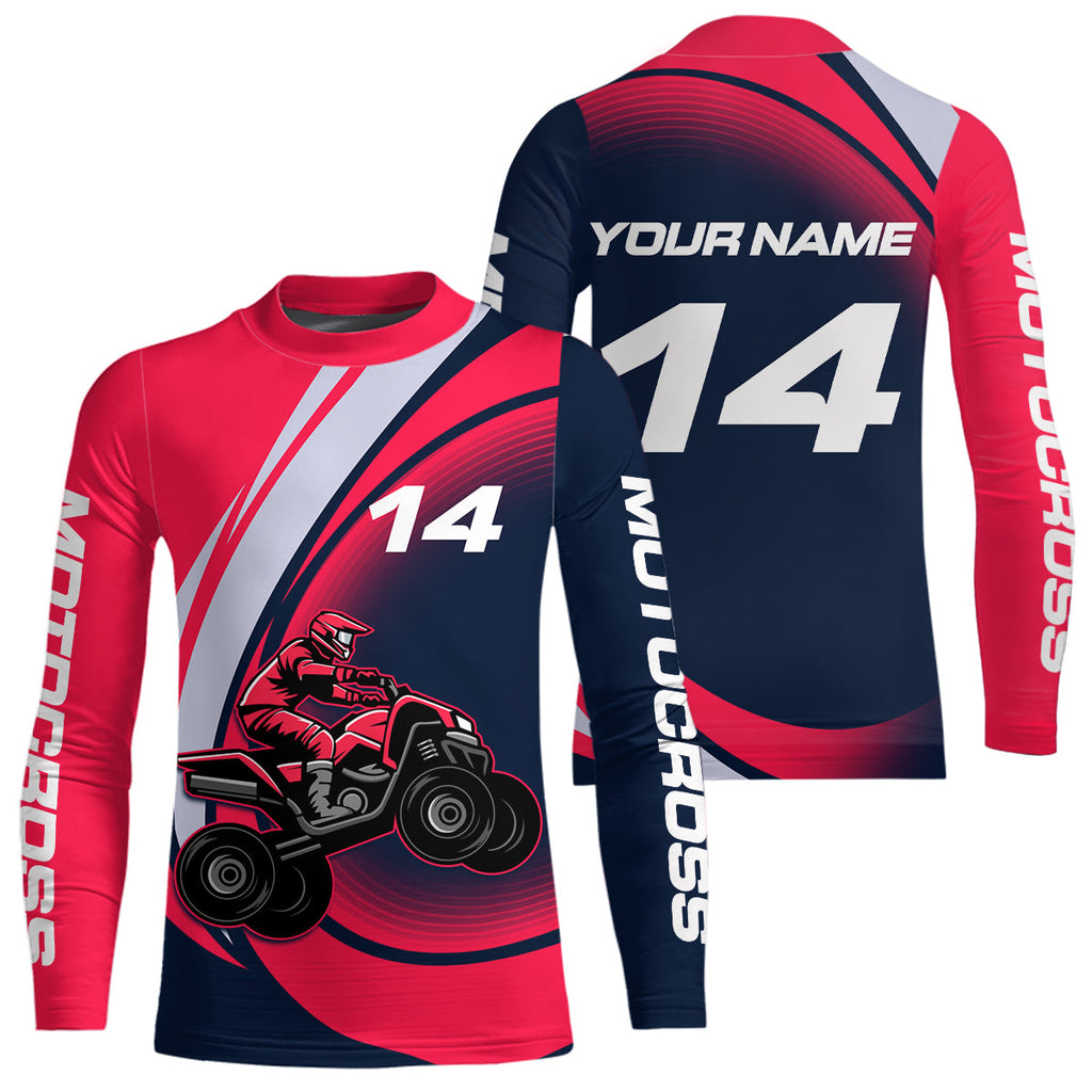 Custom Eagle ATV Riding Jersey Pink and Blue Quad Bike Jersey