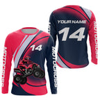 Custom Eagle ATV Riding Jersey Pink and Blue Quad Bike Jersey
