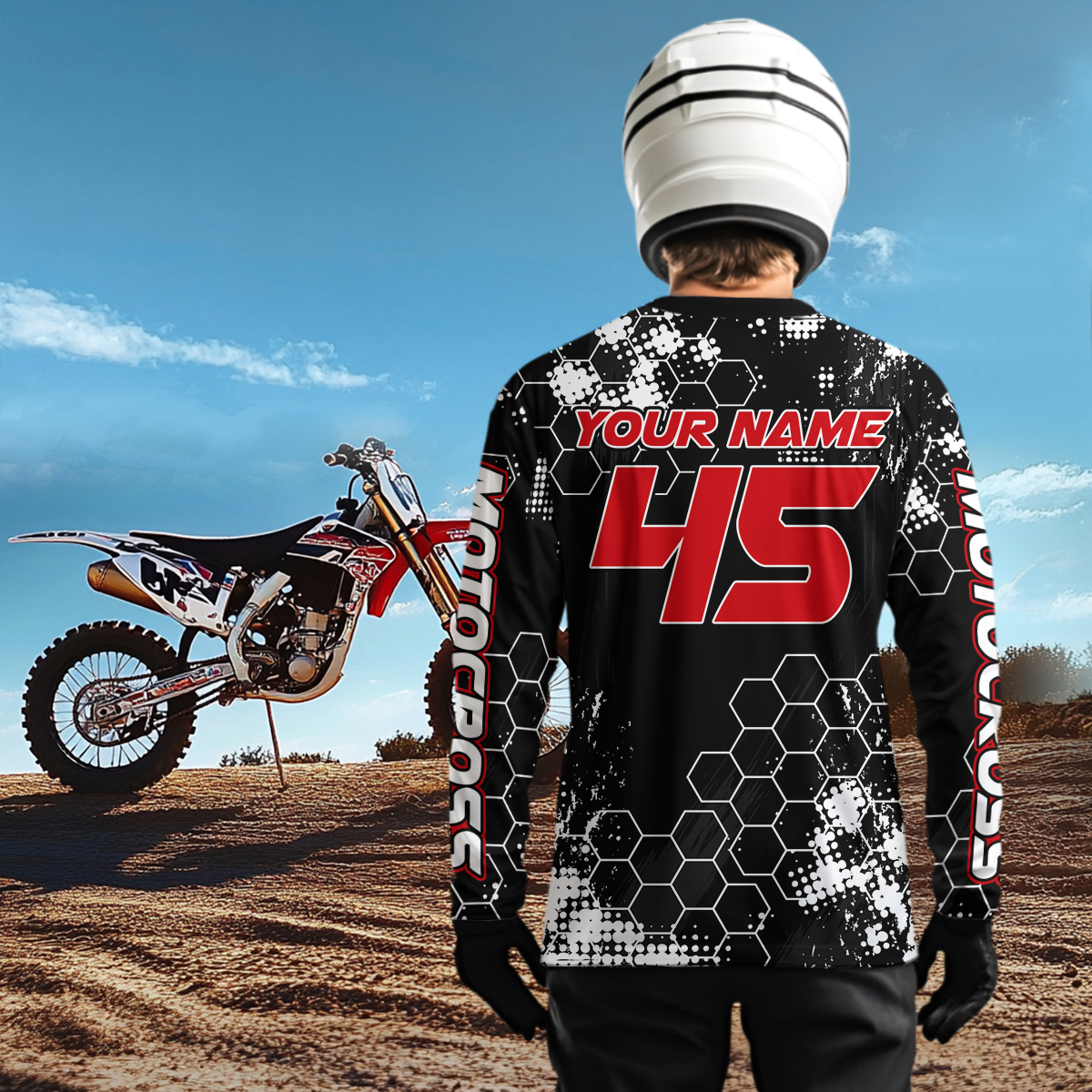 Custom ATV Racing Jersey Red-Black ATV Motocross Shirt ATV Jersey