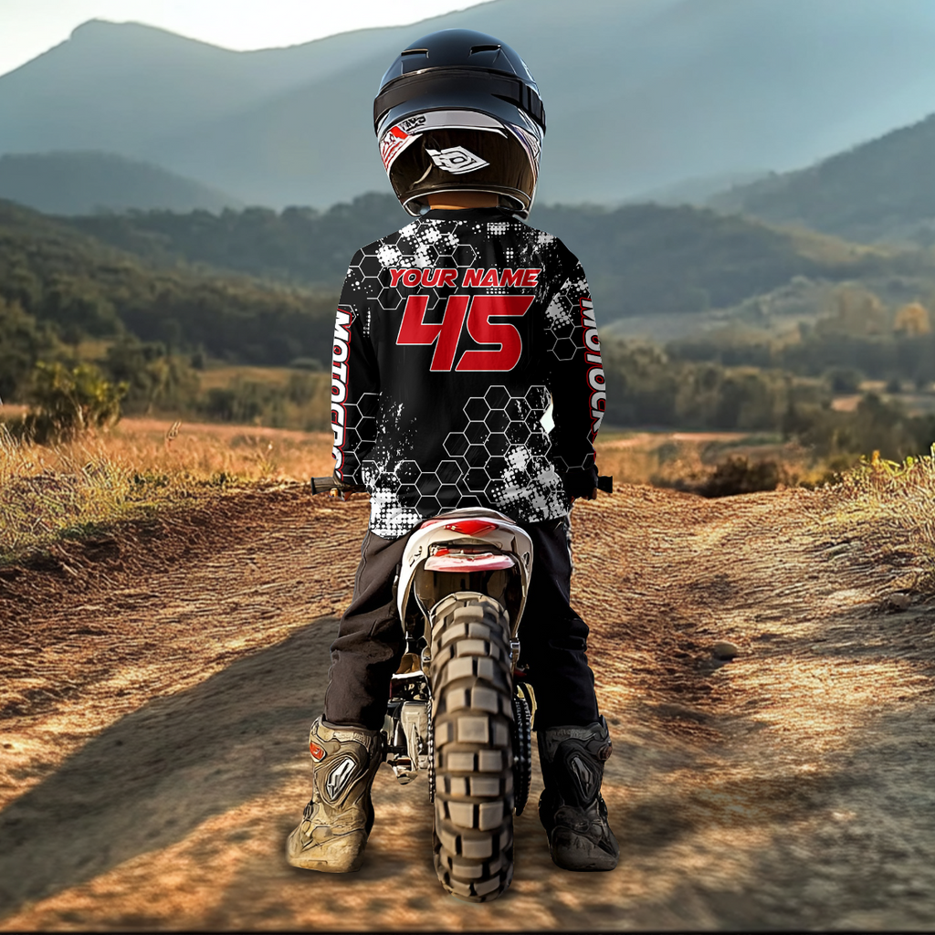 Custom ATV Racing Jersey Red-Black ATV Motocross Shirt ATV Jersey