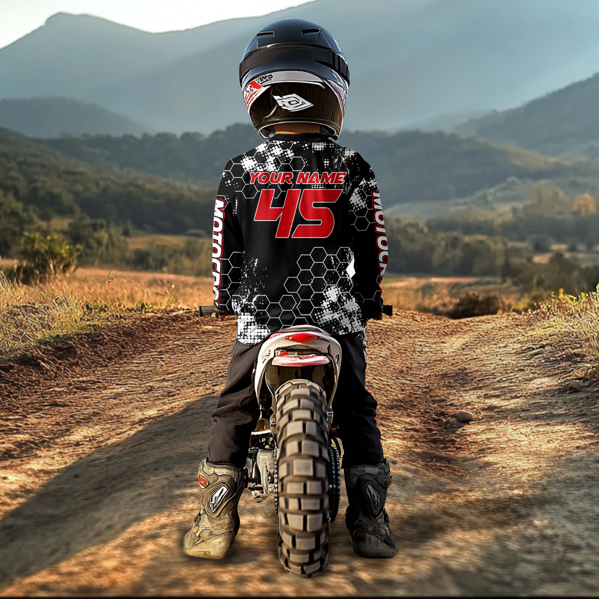 Custom ATV Racing Jersey Red-Black ATV Motocross Shirt ATV Jersey