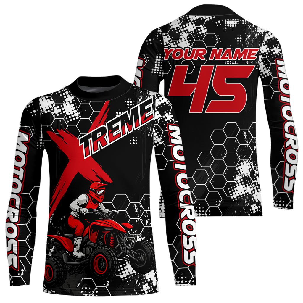 Custom ATV Racing Jersey Red-Black ATV Motocross Shirt ATV Jersey