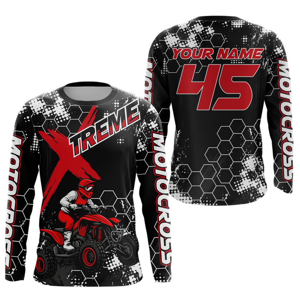 Custom ATV Racing Jersey Red-Black ATV Motocross Shirt ATV Jersey