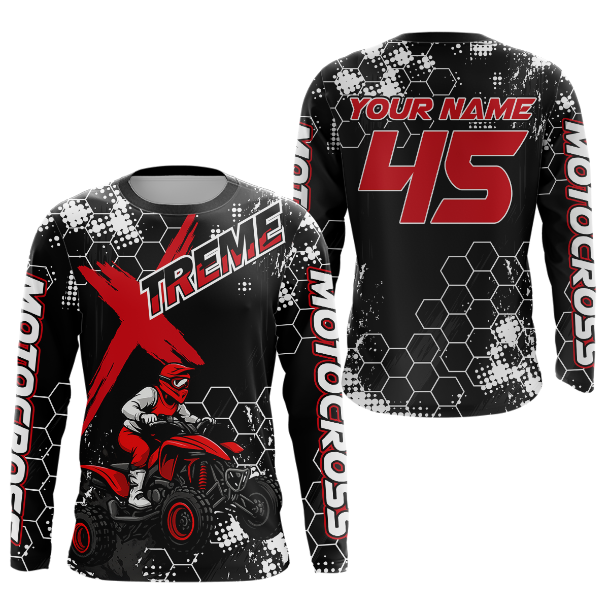 Custom ATV Racing Jersey Red-Black ATV Motocross Shirt ATV Jersey