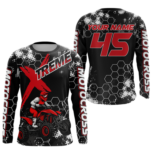 Custom ATV Racing Jersey Red-Black ATV Motocross Shirt ATV Jersey