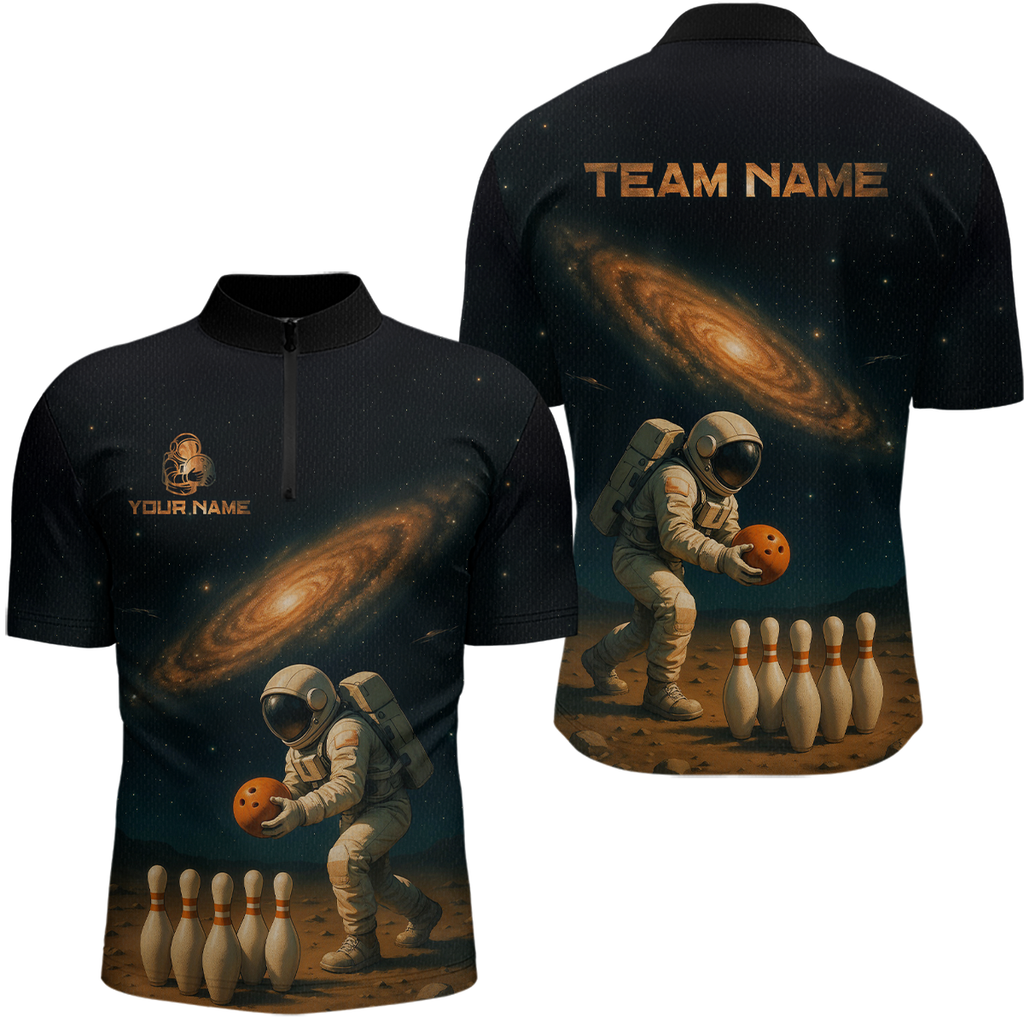 Astronaut Bowling Shirts Team Custom Bowling Polo and Quarter Zip
