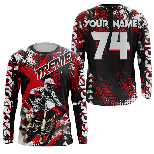 Motocross Jersey Red + Xtreme Dirt Bike Shirt Off-road MX Racing