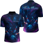 Watercolor Galaxy Bowling Shirts Team Custom Bowling Polo & Quarter Zip