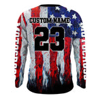 Motocross Racing Jersey + American Flag Motox Dirt Bike Shirt Off-Road Motorcycle Jersey