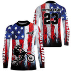 Motocross Racing Jersey + American Flag Motox Dirt Bike Shirt Off-Road Motorcycle Jersey