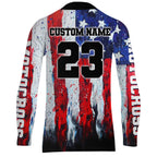 Motocross Racing Jersey + American Flag Motox Dirt Bike Shirt Off-Road Motorcycle Jersey