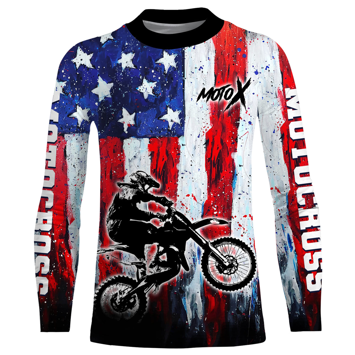 Motocross Racing Jersey + American Flag Motox Dirt Bike Shirt Off-Road Motorcycle Jersey
