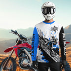 Blue Motocross Shirts Racing +Custom Dirt Bike Jersey Off-Road Shirt