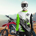 Green Motocross Shirts Racing +Custom Dirt Bike Jersey Off-Road Shirt