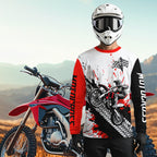 Red Motocross Shirts Racing +Custom Dirt Bike Jersey Off-Road Shirt