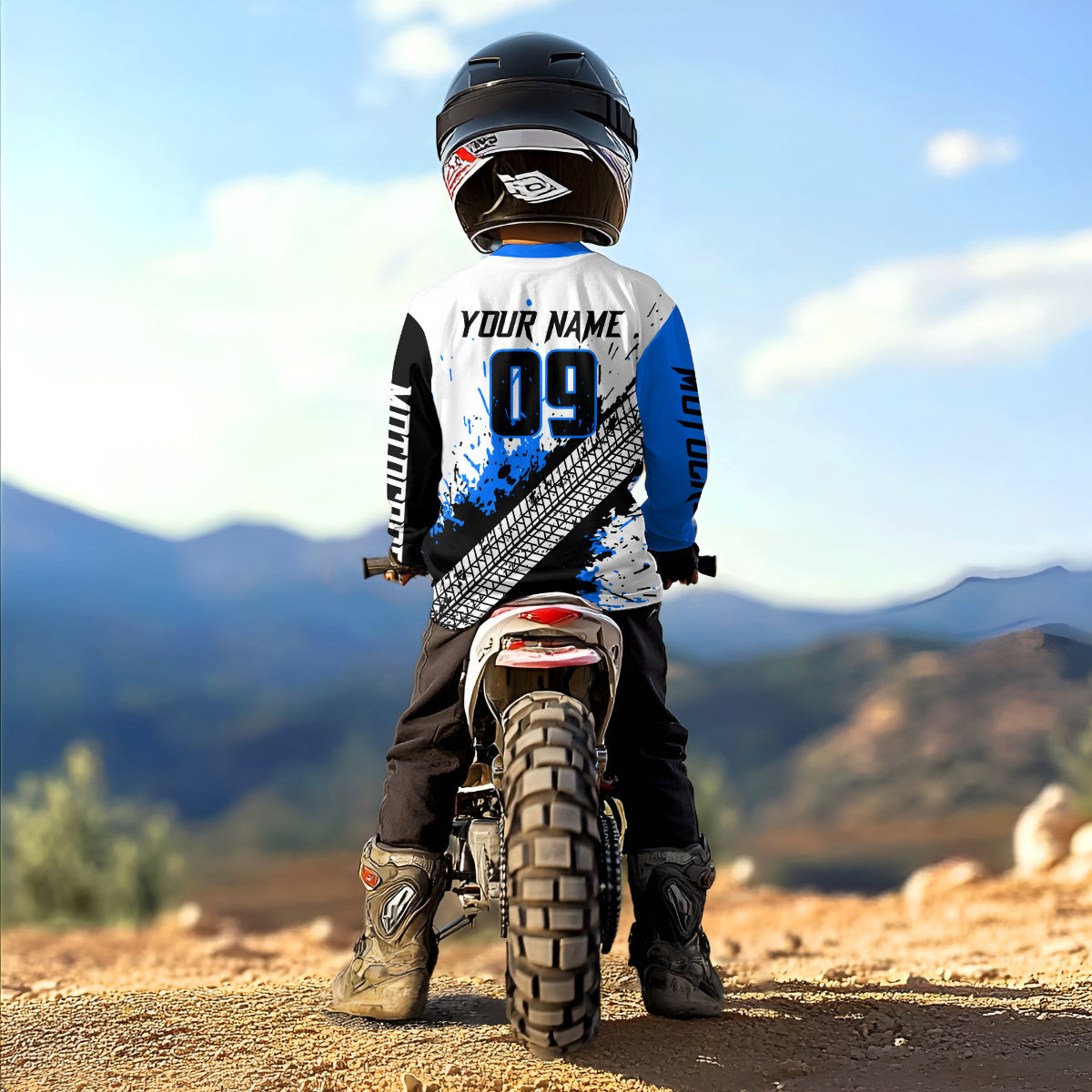 Blue Motocross Shirts Racing +Custom Dirt Bike Jersey Off-Road Shirt