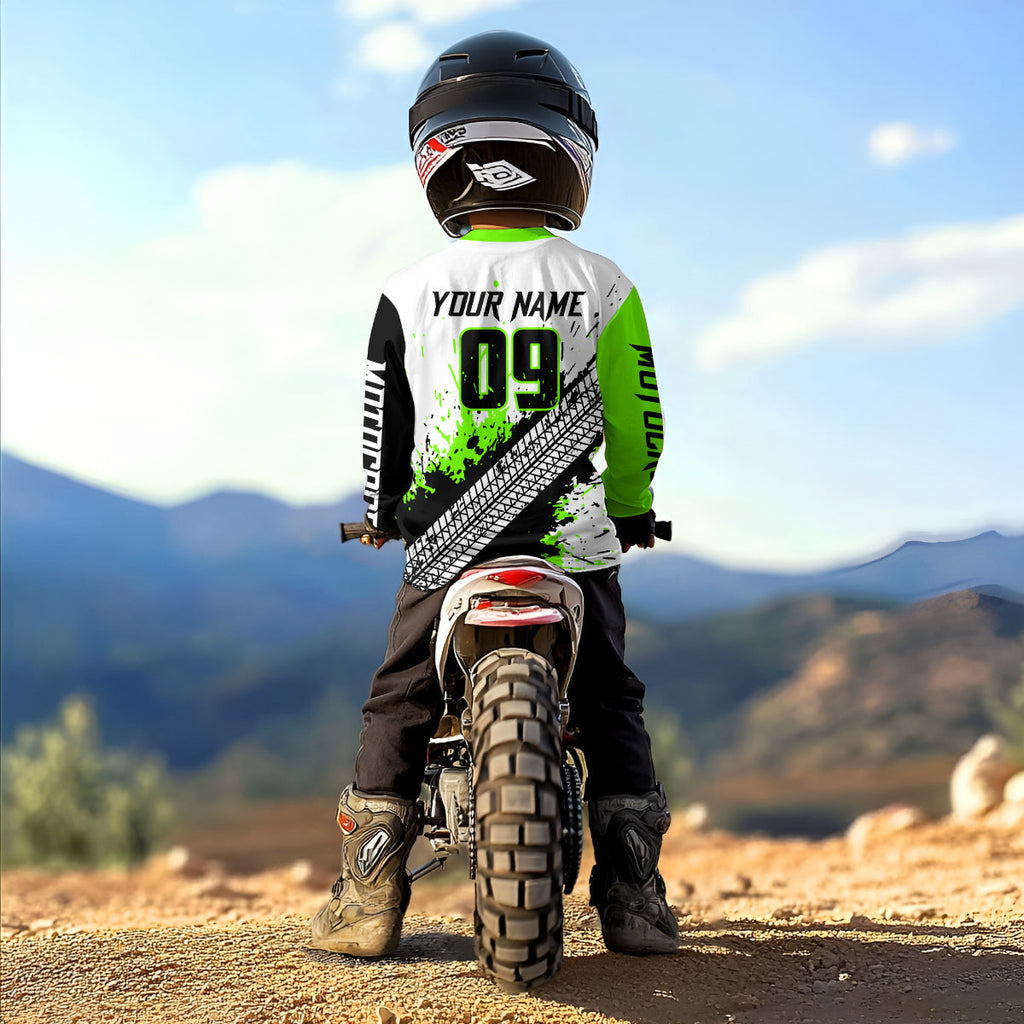 Green Motocross Shirts Racing +Custom Dirt Bike Jersey Off-Road Shirt