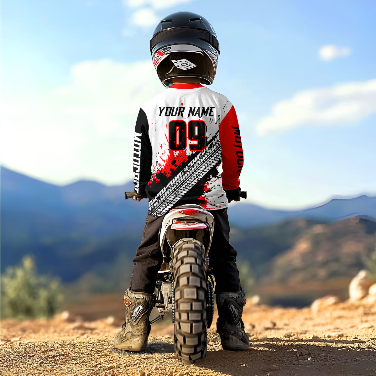 Red Motocross Shirts Racing +Custom Dirt Bike Jersey Off-Road Shirt