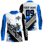 Blue Motocross Shirts Racing +Custom Dirt Bike Jersey Off-Road Shirt