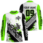 Green Motocross Shirts Racing +Custom Dirt Bike Jersey Off-Road Shirt