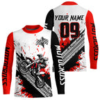 Red Motocross Shirts Racing +Custom Dirt Bike Jersey Off-Road Shirt